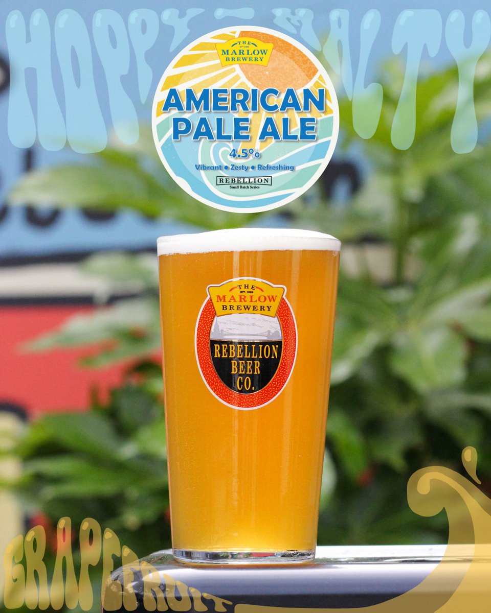 American Pale Ale – Out Now! ☀️ 🌊 
Our small batch is out today! 

4.5% Hoppy, Grapefruit, Malty

Available on draught in the Tap Yard, in 1 litre bottles in the Shop, Drive Through &amp; for Home delivery

Our Small Batches are only available for a week or two, so don’t miss out!