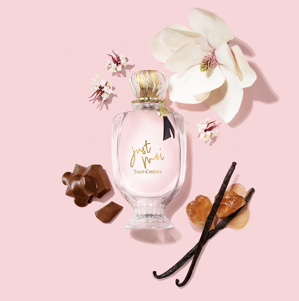 Juicy Couture is back this month with a new fragrance for her called 'Just Moi'.  It's a fruity-floral-gourmand with notes of cacao blossom, plum nectar, vanilla orchid, creme de cacao, jasmine, cacao bean, vanilla &amp; musk. It has a sweet character.