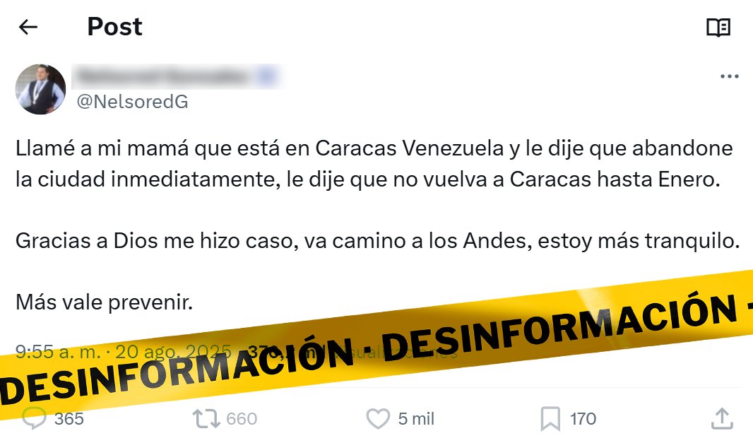 ⚠️ Desinformadores seriales están publicando mensajes alarmistas que se están volviendo virales

La cuenta que publicó el tuit de abajo ha publicado decenas de bulos desmentidos desde 2019, rumores y desinformación sobre el Covid-19, desinformación migratoria y hasta teorías de