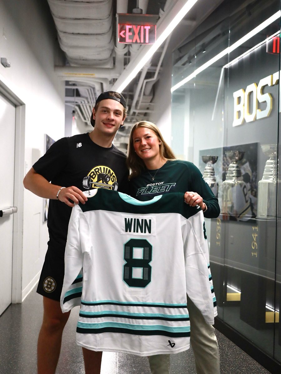 PWHL_Boston's tweet image. The future of Boston hockey looks bright! 🤩

This morning, Haley linked up with James Hagens, @NHLBruins first-round draft pick in this year’s NHL Draft. 

#TougherTogether