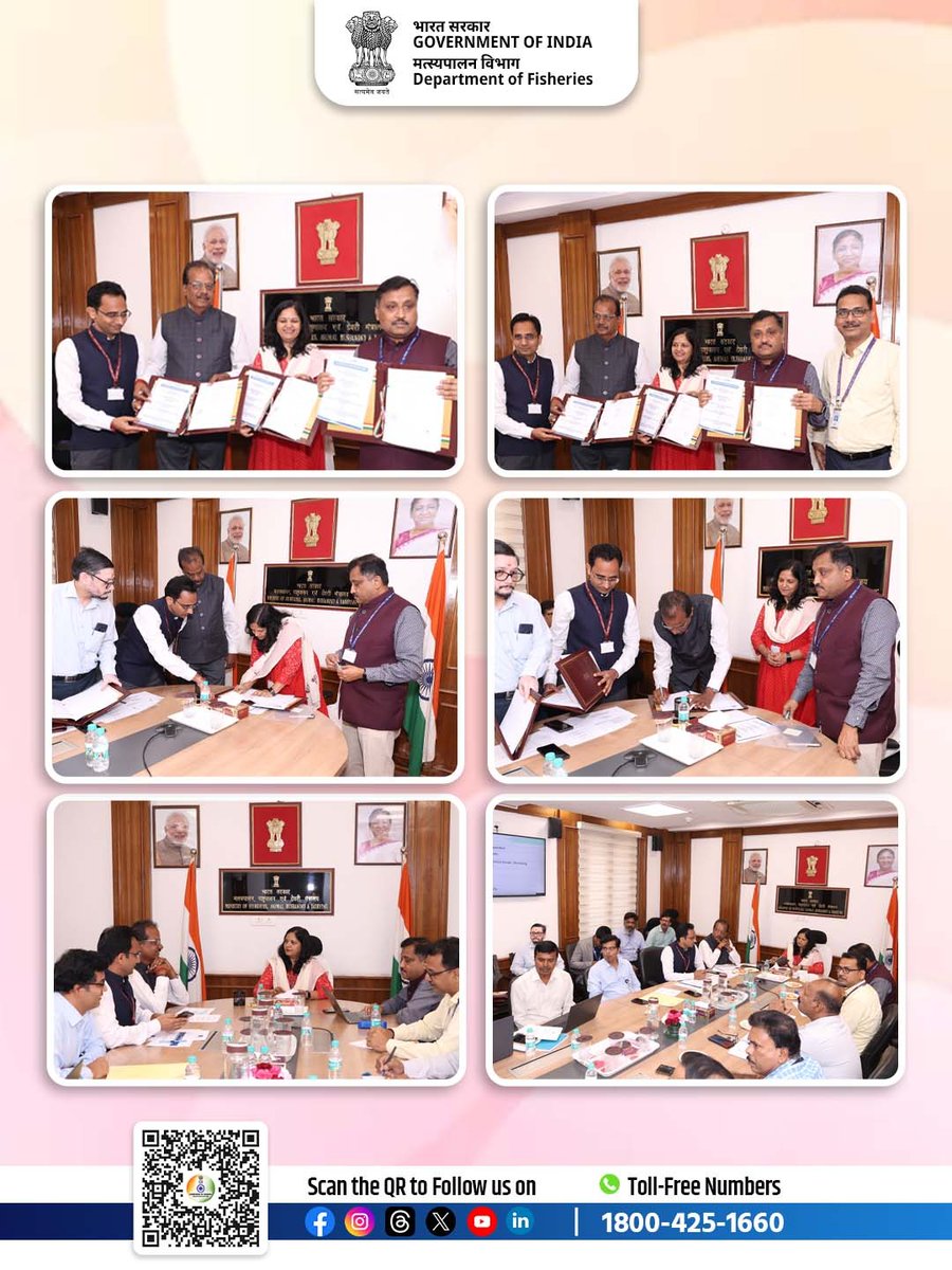 "Department of Fisheries, GoI inked an MoU today at Krishi Bhawan, New Delhi with the Indian National Centre for Ocean Information Services (INCOIS), Hyderabad, and NewSpace India Ltd. for setting up and managing the Ground Segment of the Vessels Communication &amp; Support System —