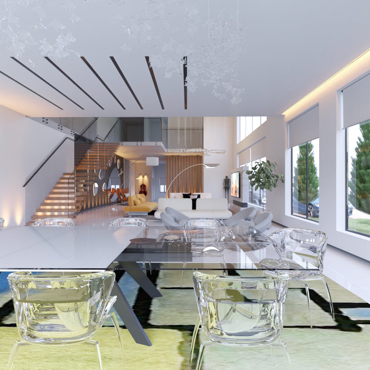 Iamyendis's tweet image. Clean lines, open flow and a splash of primary colors against crisp white walls. This contemporary open style design balances simplicity with bold character.  Designed and rendered a while back, but still one of my favorites.
#ContemporaryDesign #InteriorDesign #OpenSpaceLiving