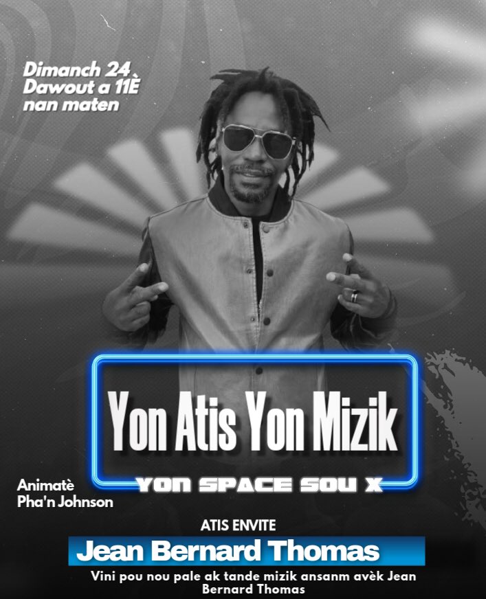 Youn di lòt,rasanble pou nou vin pase yon bon moman ansanm nan viv mizik JBT yo, konnen ak konprann istwa mizik li yo. Se ap yon moman meditasyon,terapi...kote mizik pral pale ak nanm ou pou ede w libere w.N ap tann ou dimanch maten pou yon bèl vwayaj mizikal. Peace&amp;Love