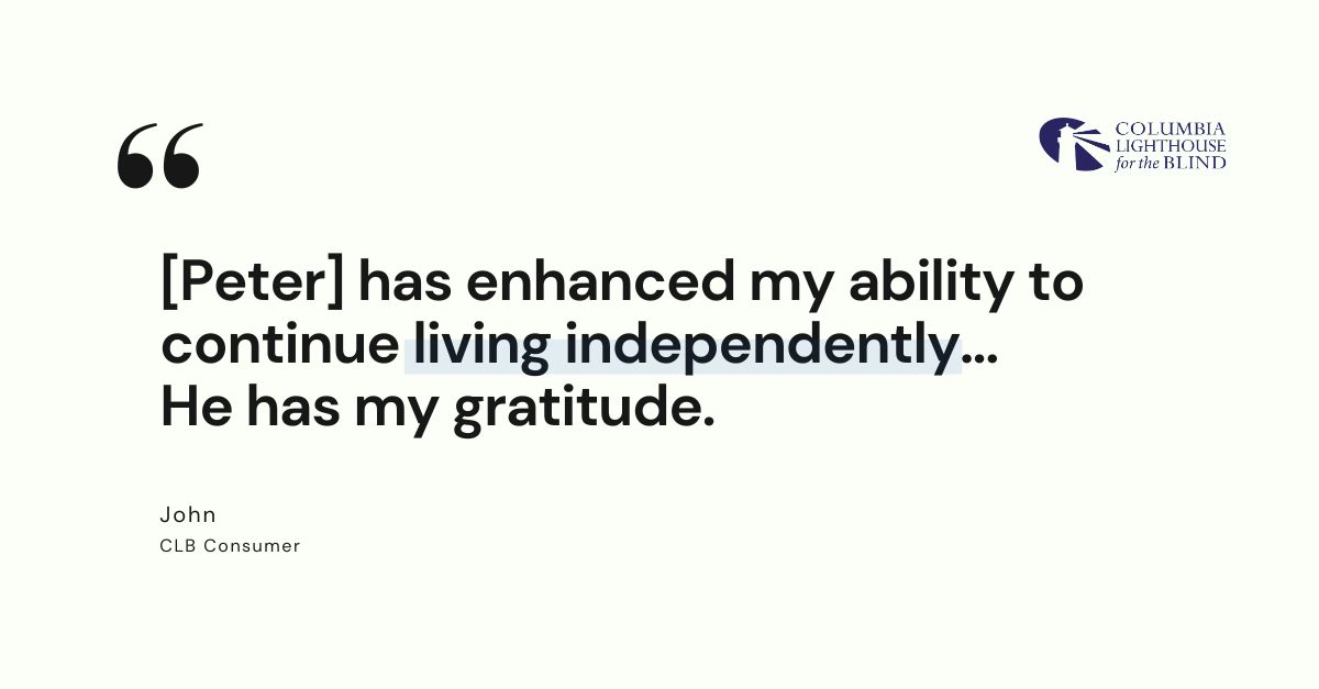 We recently spoke with John about what CLB Volunteer, Peter has meant to him. If you want to make a life-changing difference in someone’s life, volunteer with us. Shoot us a DM or email info@clb.org to get started!