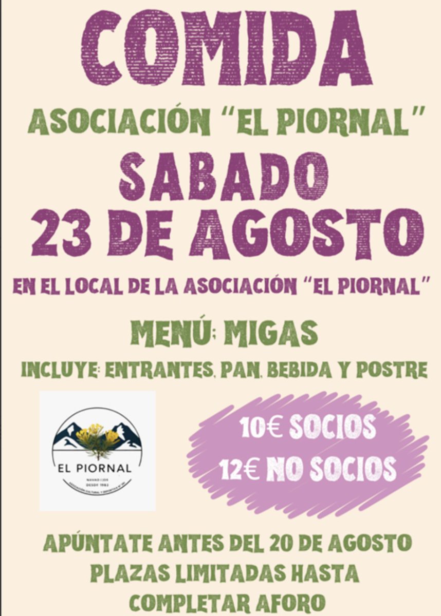 NavadijosCity's tweet photo. Recordad que hoy es el último día para apuntarse a la comida de San Bartolo organizada por la @Asoc_ElPiornal de #Navadijos. Deliciosas MIGAS y gratis para los menores de 4 añitos 🤤 https://t.co/uNYXZcVrQy