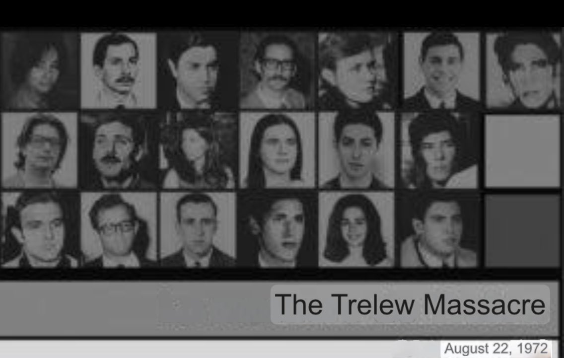 22 de agosto de 1972. 
53 años de la Masacre de Trelew. El peor crimen de la dictadura de Lanusse. 
Fusilamiento de 19 presos políticos en la base Almirante Zar. 
No olvidamos.