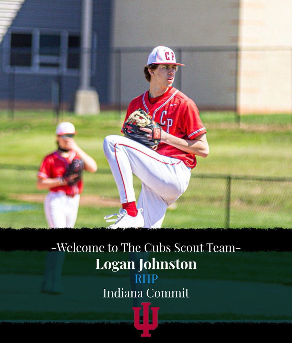 Welcome to the Cubs Scout Team <a href="/LJohnston344/">Logan Johnston</a> ! Logan is a 6’6” RHP and <a href="/IndianaBase/">Indiana Baseball</a> commit with an excellent 3-pitch mix he commands for strikes. Tons of upside on the mound — we’re excited to have him with us this fall!