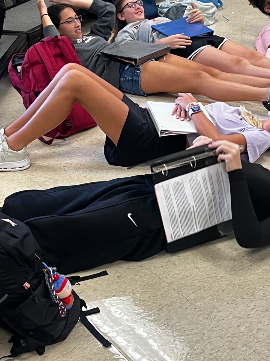 Ms. Siddell is teaching students diaphragm exercises to help with their breathing and singing! What a fun way to incorporate movement and key concepts!