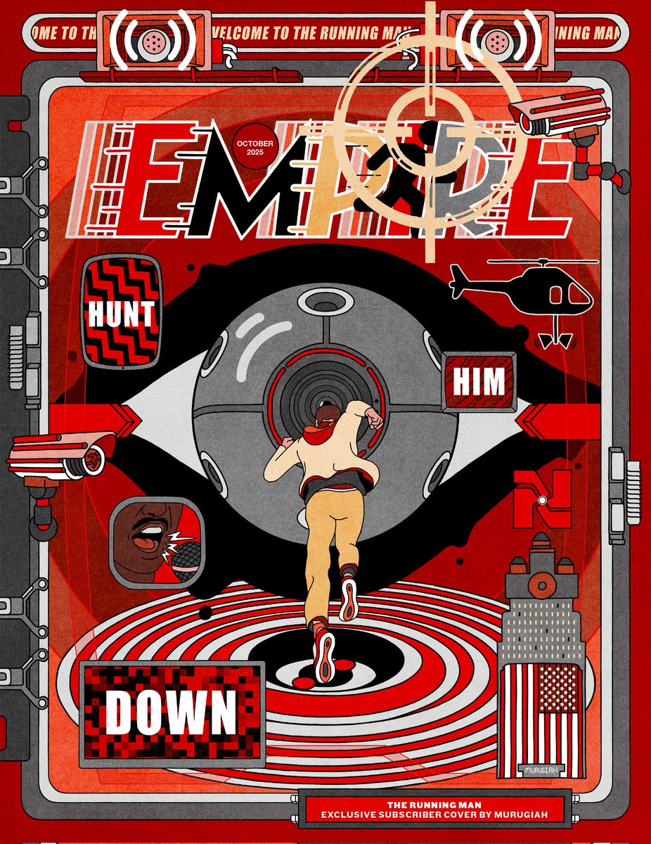 This month's The Running Man subscriber cover is an eye-popping take on the manhunt, illustrated exclusively for Empire by Murugiah.

READ MORE: empireonline.com/movies/news/ru…
