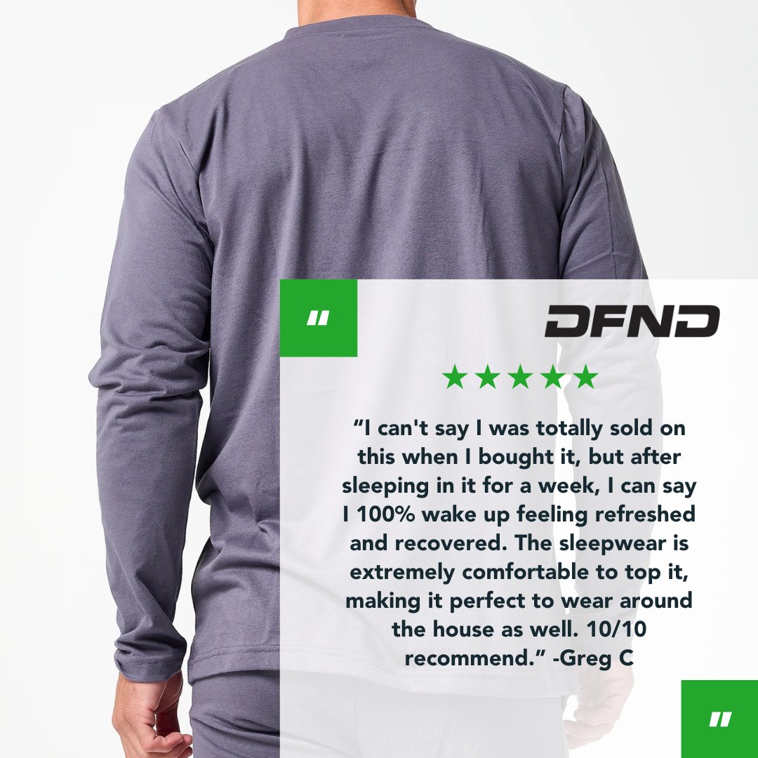 Celliant's tweet image. Your new favorite sleepwear is here. 
DFND’s Infrared Recovery Sleepwear w/ CELLIANT gives back every night—with comfort + recovery you can feel. 
#DFND #PoweredByCELLIANT #InfraredSleep #CustomerFavorites