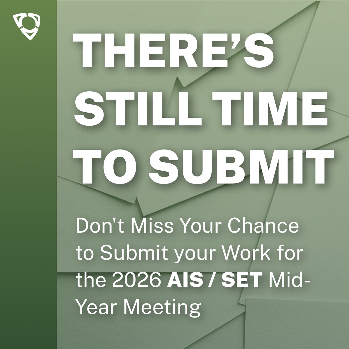 Be part of the 2026 Joint Midyear Meeting of the AIS and SET Sections in Provo, UT, this February 5-7, 2026! Submissions are now being accepted. 

Submission Deadline: September 18 
🔗Learn more today at bit.ly/4mlyXgM 

#AAAHQ