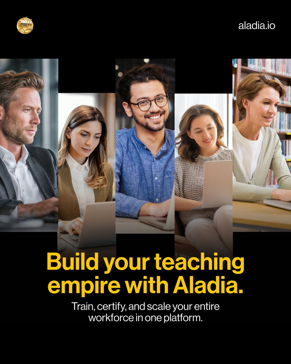 Aladiacorp's tweet image. Build your teaching empire with Aladia 🚀
Train, certify &amp;amp; scale your workforce worldwide.🌍✨

Click Here To Join ALADIA:
aladia.io/join-today
📅 Book your 1:1 Onboarding call:
aladia.io/schedule-meeti…

#Aladia #OnlineLearning #DigitalTeaching #EdTech #WorkforceDevelopment