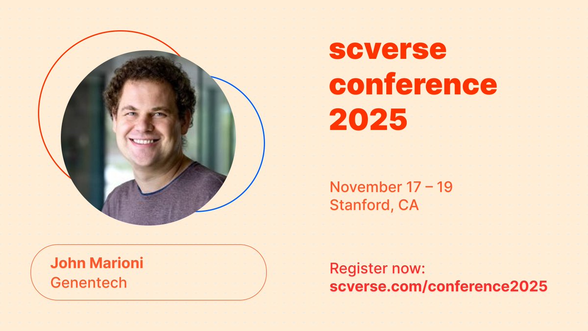 scverse_team's tweet photo. Meet the keynote speakers for the 2025 scverse conference!
John Marioni, Head of Computation at Genentech Research and Early Development
🧵
@genentech @Stanford
#scverse #scverse2025 #AI #DrugDevelopment #MachineLearning #ComputationalBiology #Biotech #Genentech #Stanford https://t.co/7Tk667eLN7