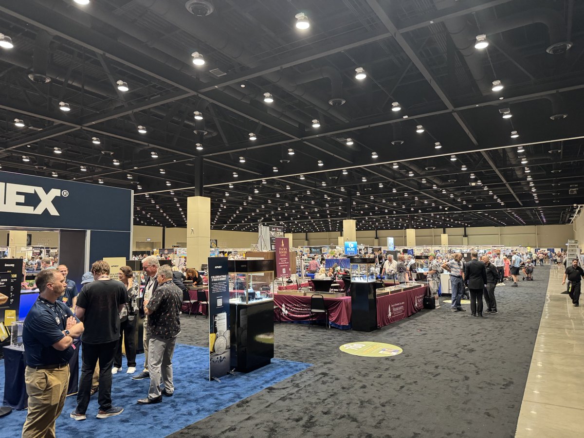 GR_Reserve's tweet photo. We're here! The ANA World's Fair of Money in OKC is officially underway and we're so excited to see so many familiar faces!

https://t.co/5LaHqulzu2

#ANAWorldsfair #CoinShow #Numismatics #GRReserve #OKC #RareCoins #Currency #PreciousMetals #OKCConventionCenter #CoinLife #ANA https://t.co/xiFf6VYFdF