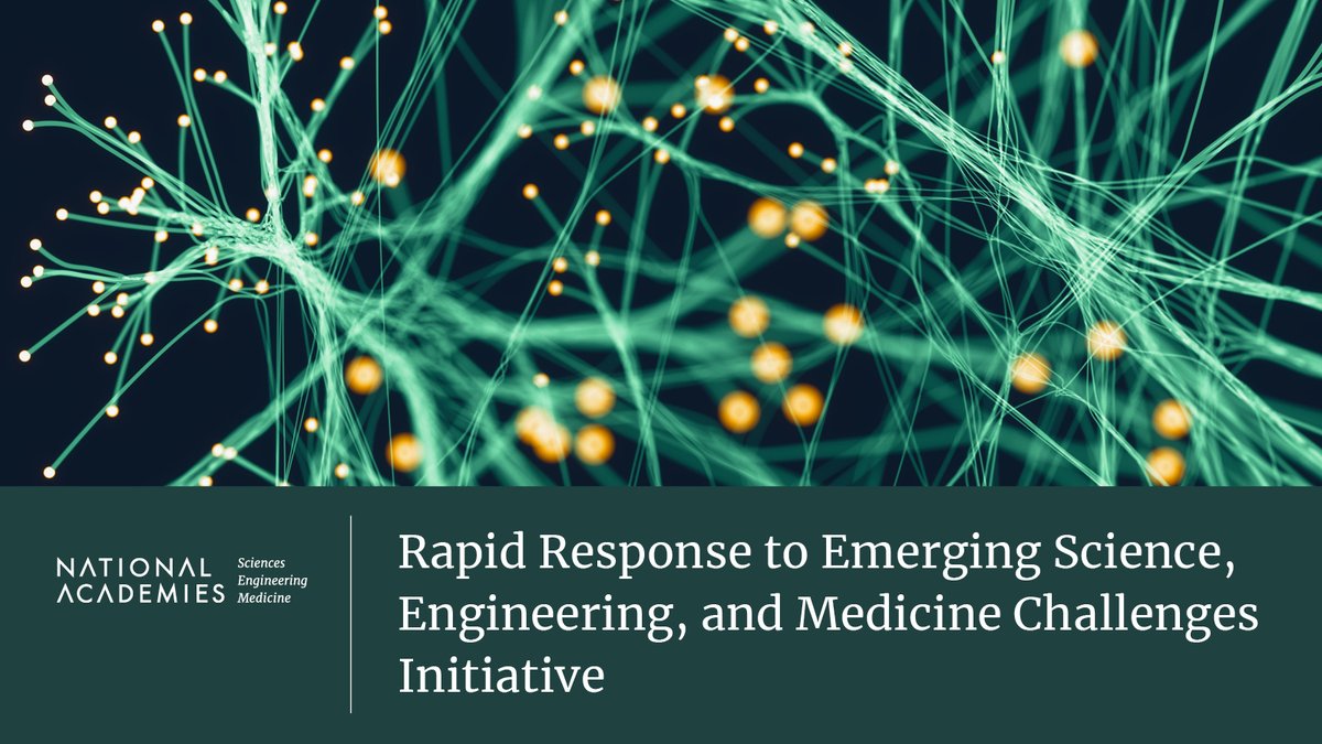 NASEM_Health's tweet image. Our new initiative enhances a scalable rapid response capability, allowing the National Academies to provide timely, evidence-based guidance on urgent science, engineering, and medicine challenges within weeks to months. Learn more: ow.ly/PQXL50WJzp6 #RapidResponse