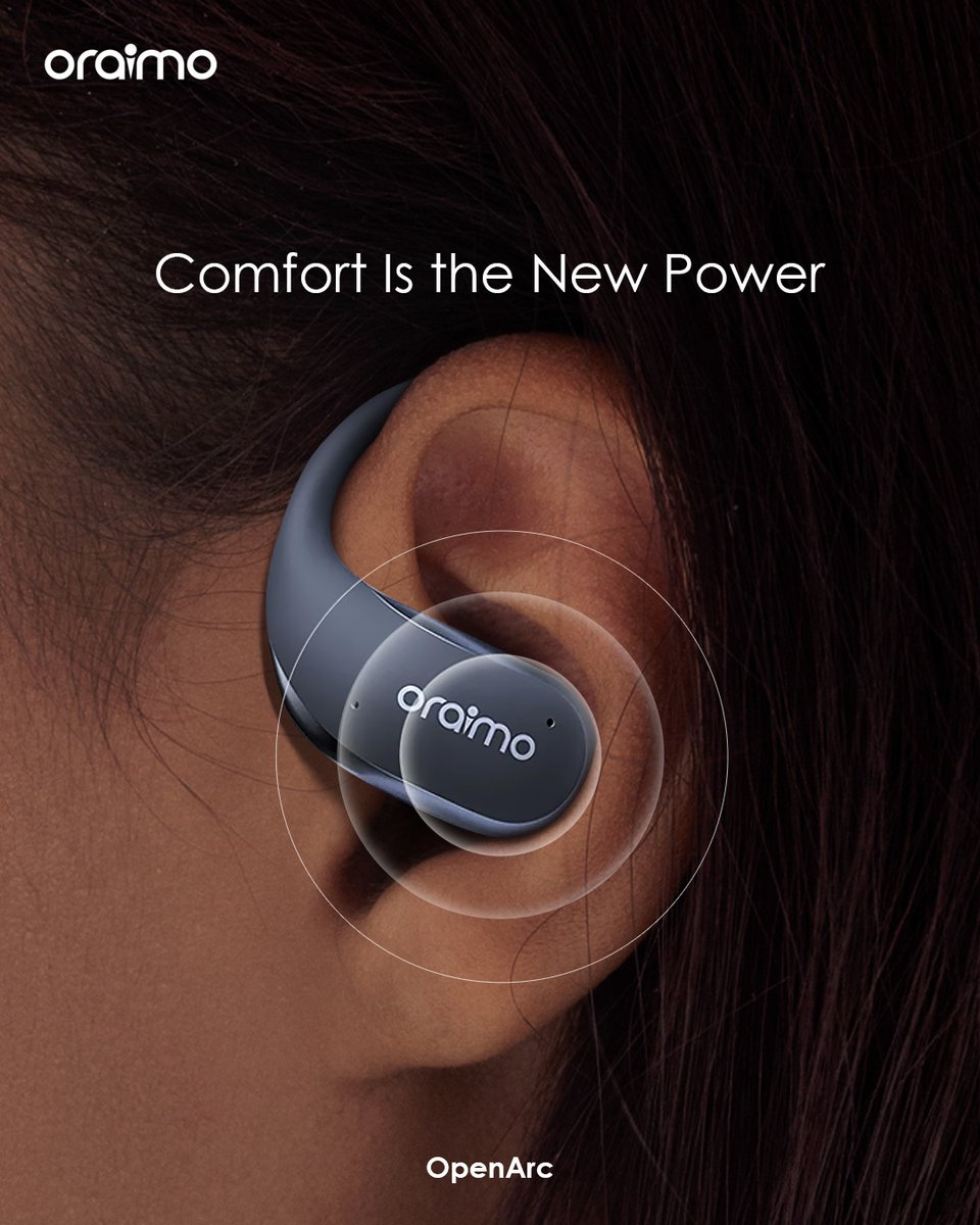 oraimo_ghana's tweet photo. Comfort isn't just a feature, it's a vibe. 😎✨
Experience the future of audio freedom with the oraimo OpenArc.
Perfect for runs, calls, and all-day wear.
Comfort Is The New Power—and power is yours.
#oraimo #oraimoghana #oraimoexploring #keepexploring #oraimonigeria https://t.co/i02wJ3kyFy