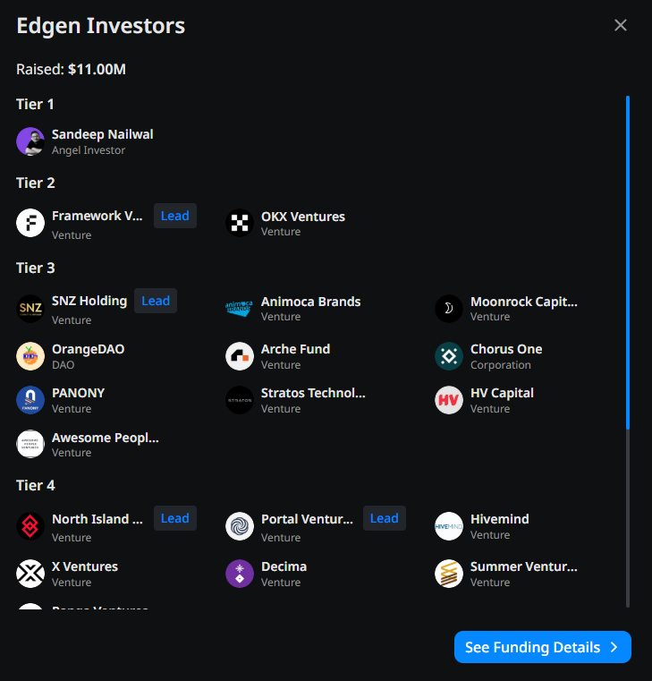 🚀 Hướng dẫn săn airdrop <a href="/EdgenTech/">Edgen</a>  

 💰 Gọi vốn thành công: $11M
👉 Backed bởi loạt quỹ lớn: Animoca Brands, OKX Ventures, Framework Ventures …

🔗 Link tham gia: edgen.tech/aura/Nhanadam1

Đăng ký nhanh bằng Google

Liên kết tài khoản X

Thực hiện các nhiệm vụ