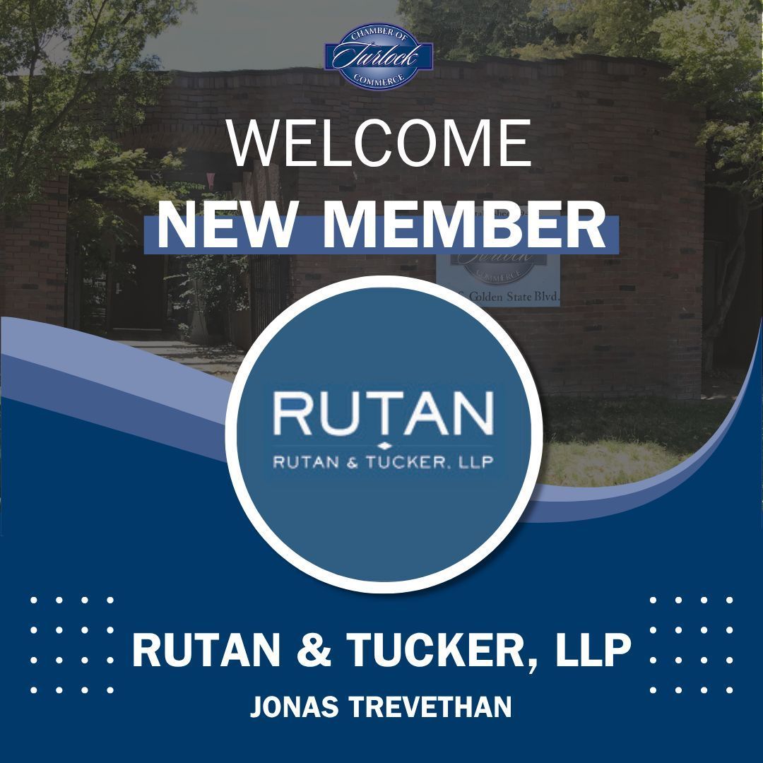 The Turlock Chamber of Commerce welcomes new member Rutan &amp; Tucker LLP, a leading law firm. Their expertise enriches the community and highlights the Chamber's dedication to a diverse business environment. Welcome, Rutan &amp; Tucker LLP! #turlockchamber #rutan&amp;tucker #turlock