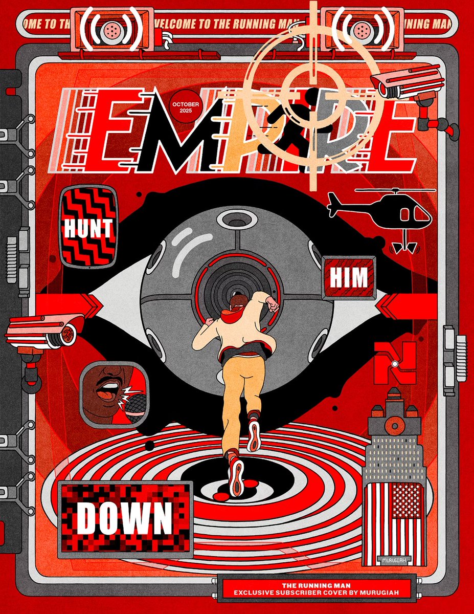 Subscriber-exclusive cover of EMPIRE featuring Edgar Wright's 'THE RUNNING MAN.'

Art from <a href="/Murugiah_/">MURUGIAH</a>