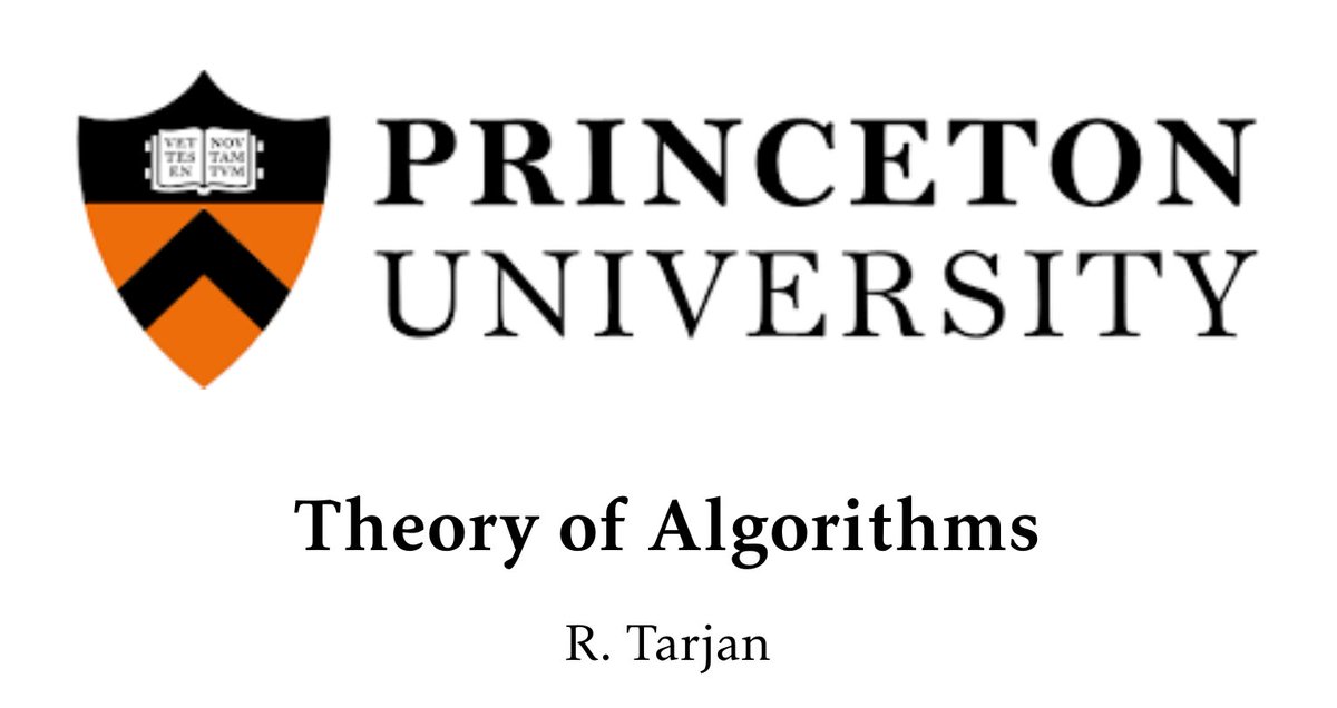 Math Cafe (@riazi_cafe_en) on Twitter photo Theory of Algorithms
by R. Tarjan
Slides: cs.princeton.edu/courses/archiv… Theory of Algorithms
by R. Tarjan
Slides: cs.princeton.edu/courses/archiv…