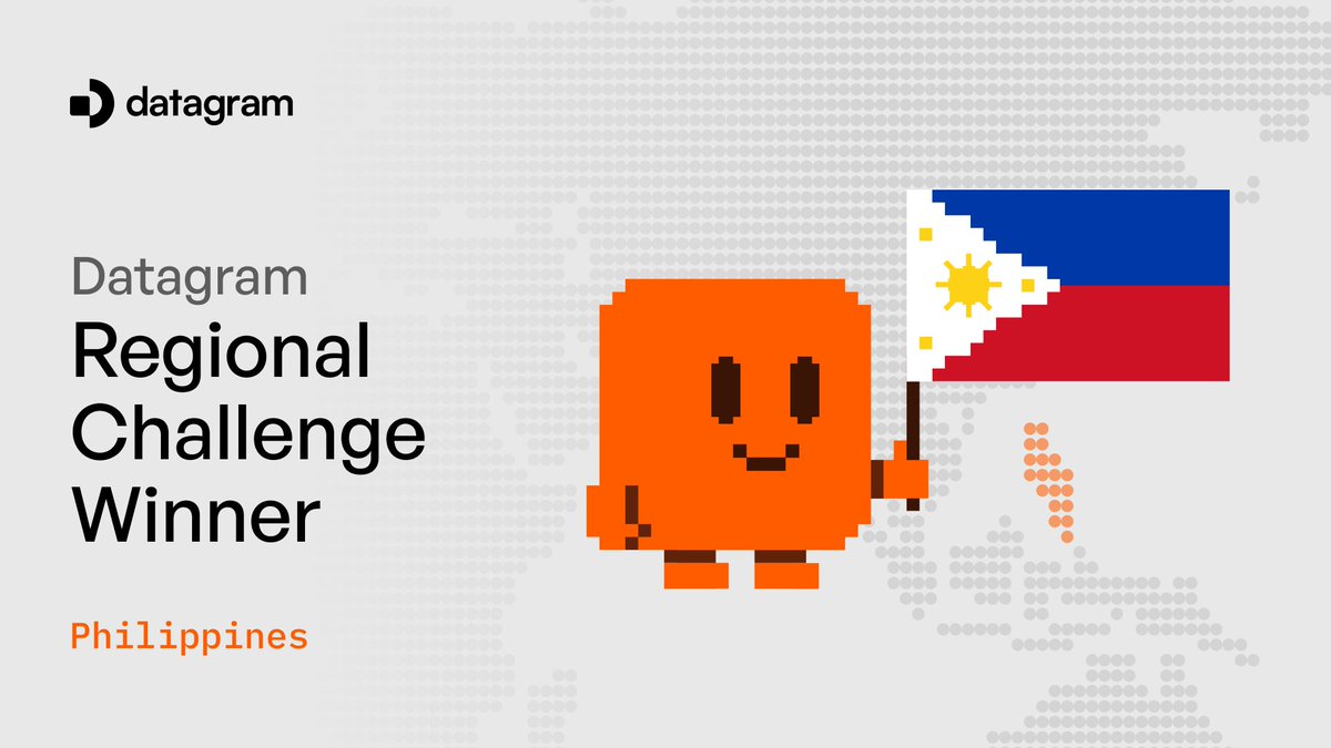 🏆 Datagram Around the World Blitz Challenge: Winner Announcement

The results are in: The Filipino community came out on top! 🇵🇭🔥

A winner from the Philippines has been selected to receive a FREE Full Core Node. If you submitted from this region, check your DMs, you may have a