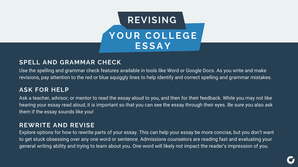 Revise, refine, repeat! ♻️ Here are some tips for revising the college essay!

Read more in our Revising your College Essay article 👉 ow.ly/8jJc50SxZyH