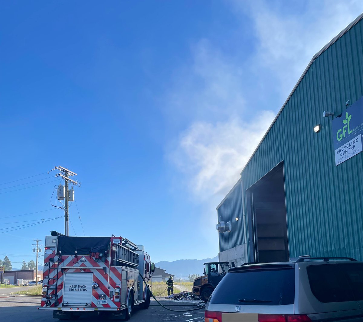 C Shifts responds to a rubbish fire at the industrial recycling facility in Cranbrook this AM.  Crews knocked the fire down quickly and staff assisted with machinery to remove combustibles from the building.  No injuries reported.  Great work C Shift!