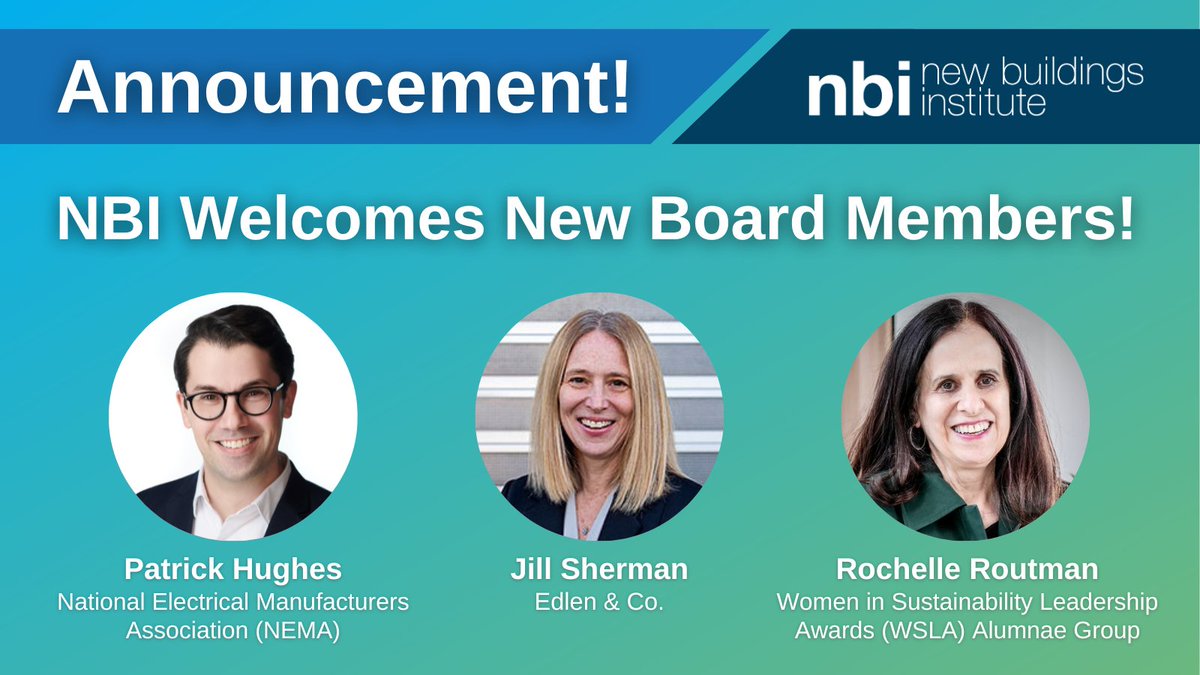 ICYMI: We welcomed 3 new board members: 
 🔹 <a href="/patrickedward/">Patrick Hughes</a> – @NEMA 
 🔹 Rochelle Routman –  Alumnae Group 
 🔹 Jill Sherman –Edelen &amp; Co. 

Their leadership in policy, innovation, and market development will help drive our mission forward.

🔗 bit.ly/41rif70