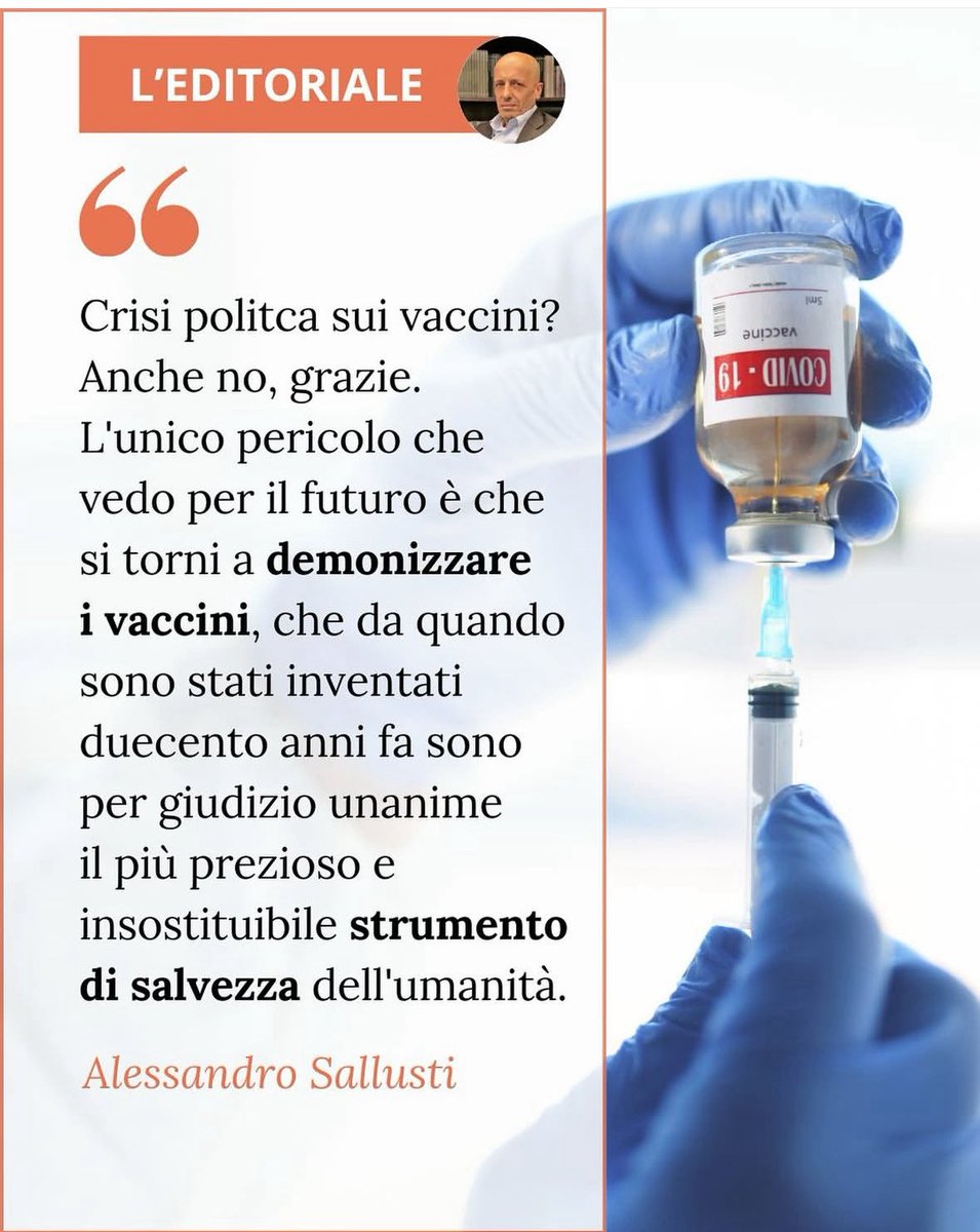 Matteo Bassetti (@profmbassetti) on Twitter photo Grazie a <a href="/alesallusti/">Alessandro Sallusti</a>. Un Giornalista con la G maiuscola che ha preso questa posizione -non scontata ma doverosa- sui vaccini. Grazie a <a href="/alesallusti/">Alessandro Sallusti</a>. Un Giornalista con la G maiuscola che ha preso questa posizione -non scontata ma doverosa- sui vaccini.