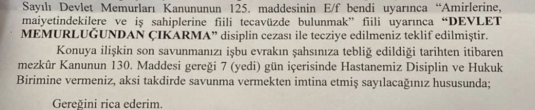 BASINA VE KAMUOYUNA

Hekime Şiddeti Görmezden Gelip Hekimi Cezalandırmak Utanç Verici!

Aydın Atatürk Devlet Hastanesi’nde görev yapan Acil Tıp Uzmanı meslektaşımız hakkında verilen “Devlet memurluğundan çıkarma” cezası teklifi, kabul edilemez bir haksızlık ve hukuksuzluktur.