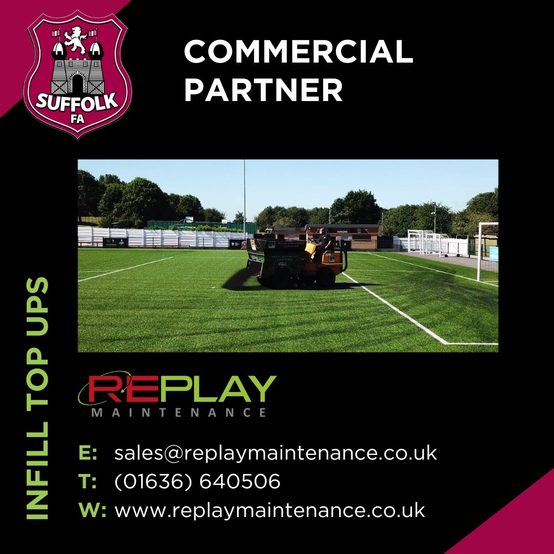 Suffolk Football Association (@suffolkfa) on Twitter photo Through our partnership with <a href="/ReplayMaintain/">Replay Maintenance</a>, all facilities affiliated with Suffolk FA have access to information and expert advice on the care of synthetic surfaces.
Visit their website to find out how they can help you.๐
replaymaintenance.co.uk
#AThrivingLocalGame Through our partnership with <a href="/ReplayMaintain/">Replay Maintenance</a>, all facilities affiliated with Suffolk FA have access to information and expert advice on the care of synthetic surfaces.
Visit their website to find out how they can help you.๐
replaymaintenance.co.uk
#AThrivingLocalGame