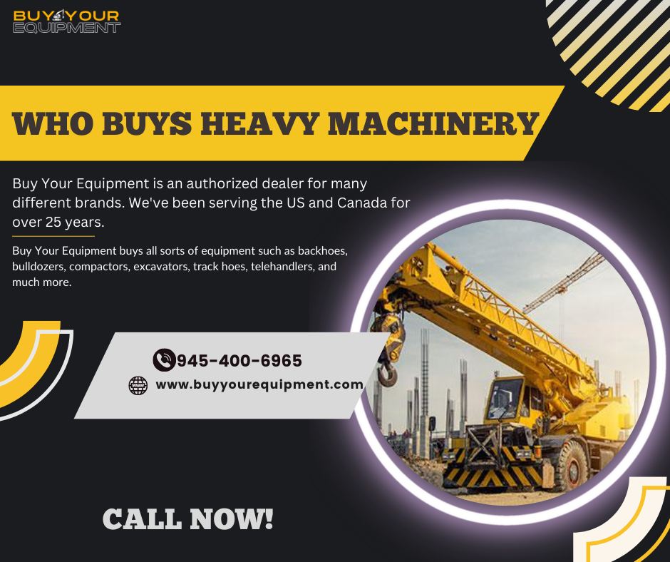 Contact us today at 945-400-6965 or visit buyyourequipment.com and turn your equipment into cash now!
#whobuyheavyequipment #whobuyequipmenttrader #webuyheavyandmediumequipment #Whobuysequipment #Whobuyssoilfilledequipment #whobuysloaders #Whobuysheavyequipmentmachinery