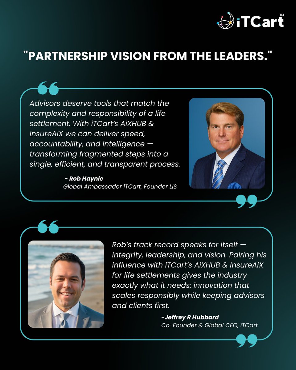 connectitcart's tweet photo. Welcome Rob Haynie as iTCart’s Global Ambassador for Life Insurance Settlements! With 31+ years of expertise, Rob will drive AiXHUB™ adoption and transform life settlements. Thrilled to have him on board!
#WelcomeOnboard #LifeSettlements #AIXHUB https://t.co/8RN7BzoBBV