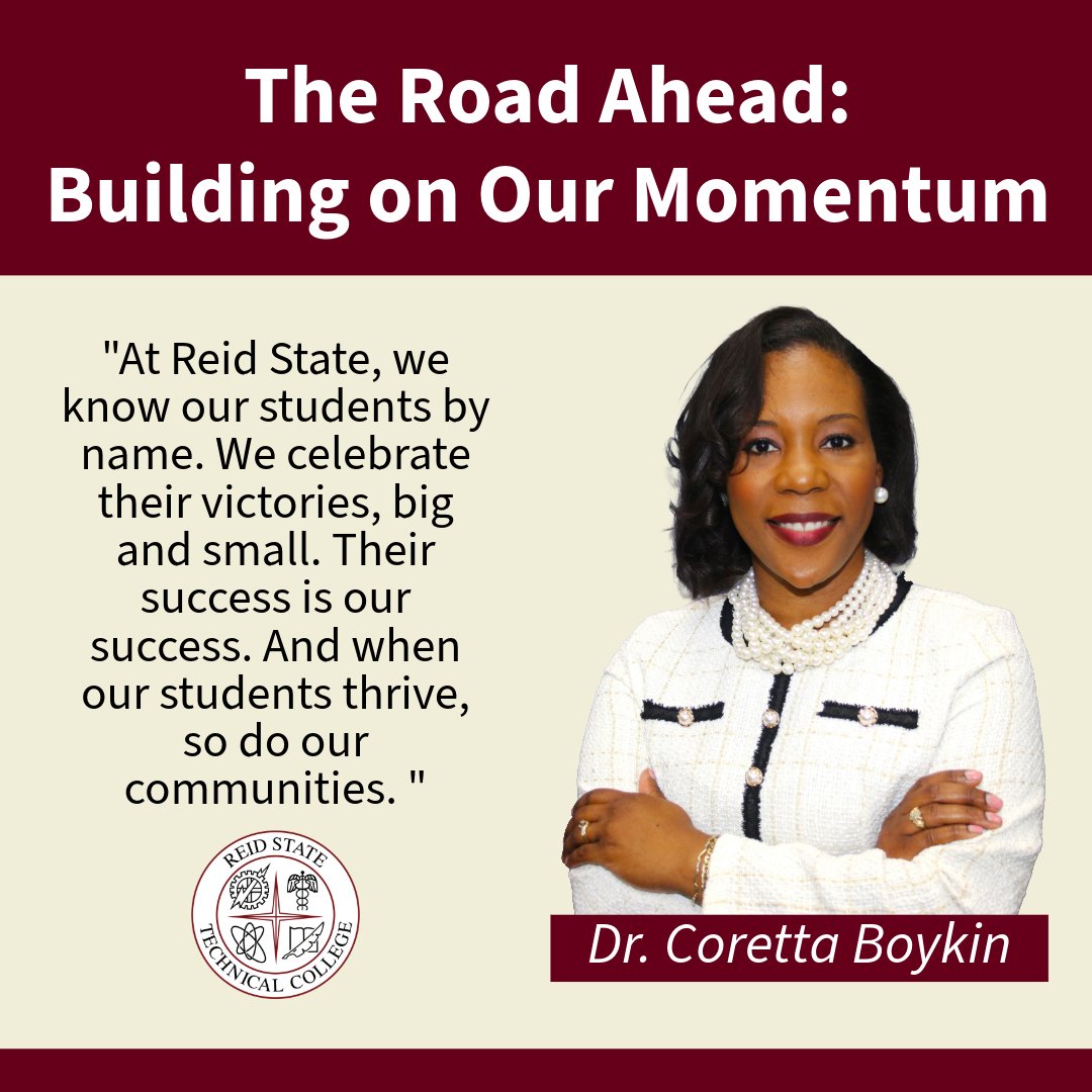The Road Ahead: Building on Our Momentum
By Dr. Coretta Boykin, President of Reid State Technical College

Read more at: rstc.edu/sys/content/bl…