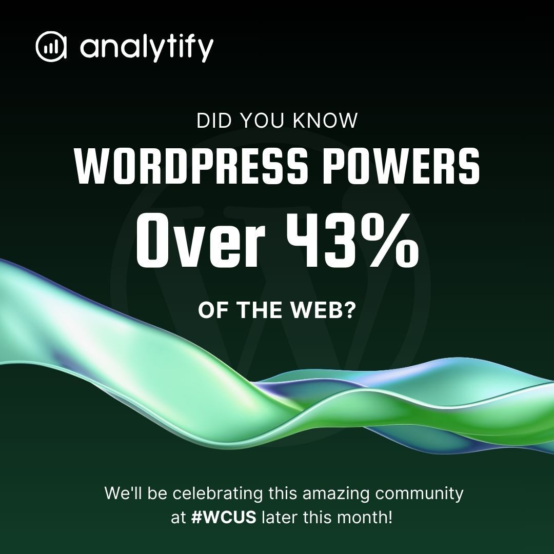 Analytify, LLC (@analytify) on Twitter photo Did you know that WordPress now powers over 43% of the entire web?🌎
At <a href="/WordCampUS/">WordCamp US 2025 (#WCUS)</a>, we’ll be celebrating this powerful community, learning, & connecting with fellow WordPress enthusiasts💙
Who else is joining us at #WCUS this year?🙌
#WordCampUS #WordPress #WCUS2025 Did you know that WordPress now powers over 43% of the entire web?🌎
At <a href="/WordCampUS/">WordCamp US 2025 (#WCUS)</a>, we’ll be celebrating this powerful community, learning, & connecting with fellow WordPress enthusiasts💙
Who else is joining us at #WCUS this year?🙌
#WordCampUS #WordPress #WCUS2025
