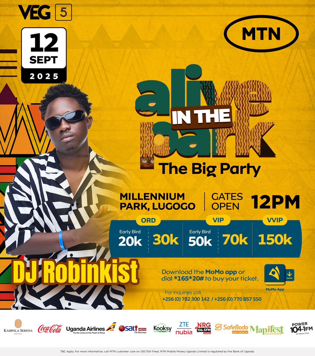 Dj_Robinkist's tweet photo. Because your No.1 Christian Dj is gonna repp all your emotions musically #AliveInThePark this special, so grab your tickets on @mtnmomoug
โข#ChristianDJ
โข#GospelMix
โข#FaithAndMusic
โข#JesusParty
โข#PraiseParty
โข#AfroGospel
โข#ChristianX
. #Djrobinkist https://t.co/7A9z3ZkBxC