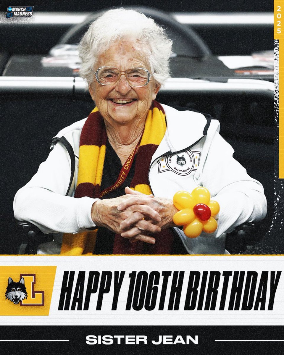 Dick Vitale (@dickiev) on Twitter photo Wow my hero - SISTER JEAN -106 years young - <a href="/RamblersMBB/">Loyola Men's Basketball</a> <a href="/ESPNPR/">ESPN PR</a> GOD BLESS- you have inspired many including me ! <a href="/ESPNPR/">ESPN PR</a> <a href="/SethDavisHoops/">Seth Davis</a> <a href="/jksports/">Josh Krulewitz</a> Wow my hero - SISTER JEAN -106 years young - <a href="/RamblersMBB/">Loyola Men's Basketball</a> <a href="/ESPNPR/">ESPN PR</a> GOD BLESS- you have inspired many including me ! <a href="/ESPNPR/">ESPN PR</a> <a href="/SethDavisHoops/">Seth Davis</a> <a href="/jksports/">Josh Krulewitz</a>