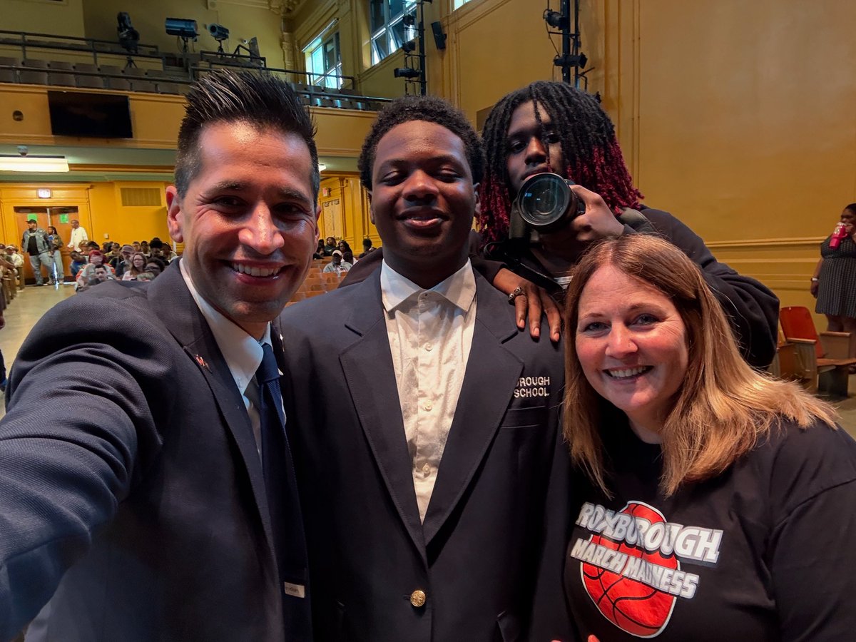 At Roxborough High School orientation. Welcome class of 2029!!! 

Image: With students and staff at Roxborough High School