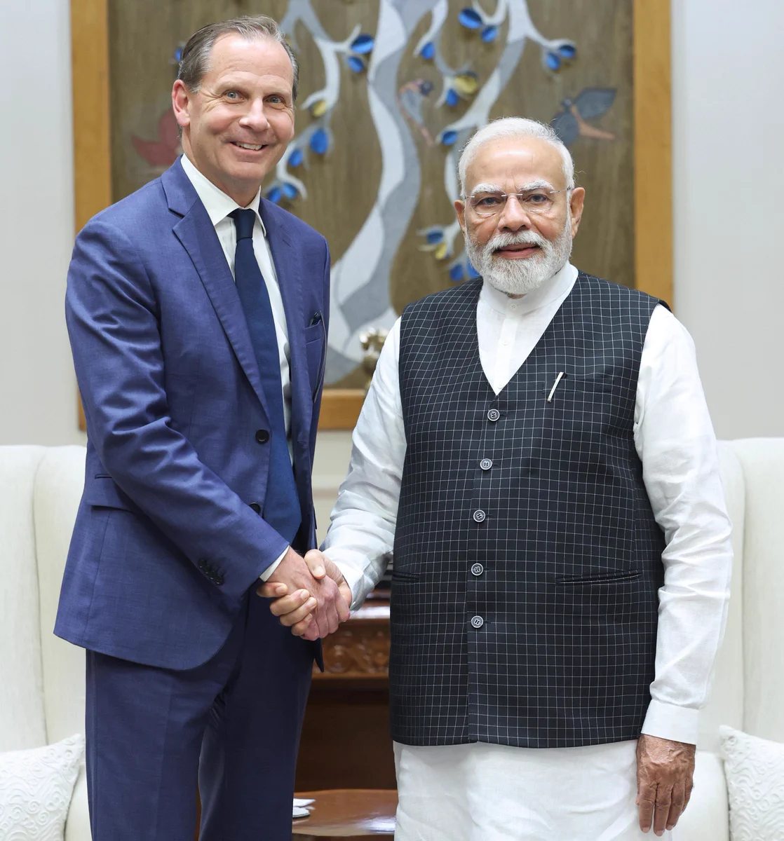 Kyndryl Chairman and CEO Martin Schroeter and Prime Minister of India His Excellency Shri Narendra Modi on August 21, 2025