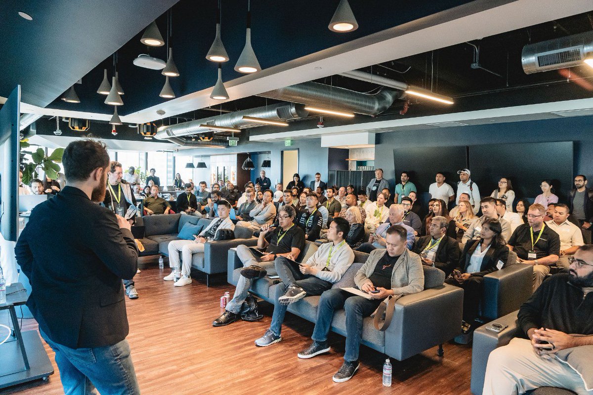 Pitching to a packed house in SF at the Step pitch contest in the SVB offices. We love sharing the vision for how we power the future space economy.
