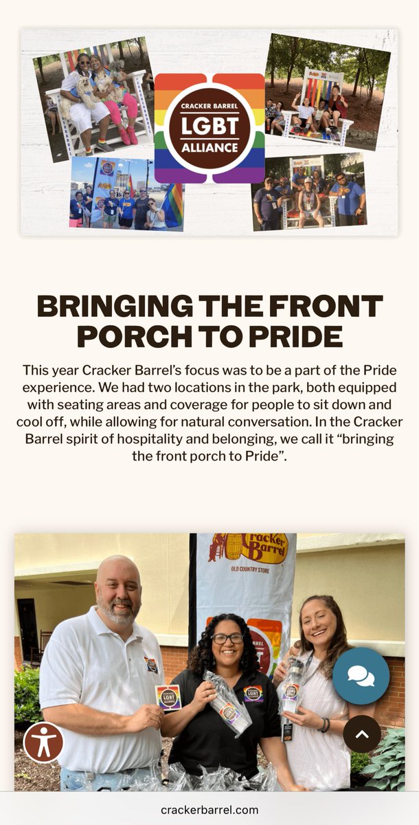 Robby Starbuck (@robbystarbuck) on Twitter photo "This year Cracker Barrel’s focus was to be a part of the Pride experience… In the Cracker Barrel spirit of hospitality and belonging, we call it ‘bringing the front porch to Pride’."
Cracker Barrel is so cooked.
RIP <a href="/CrackerBarrel/">Cracker Barrel</a> "This year Cracker Barrel’s focus was to be a part of the Pride experience… In the Cracker Barrel spirit of hospitality and belonging, we call it ‘bringing the front porch to Pride’."
Cracker Barrel is so cooked.
RIP <a href="/CrackerBarrel/">Cracker Barrel</a>