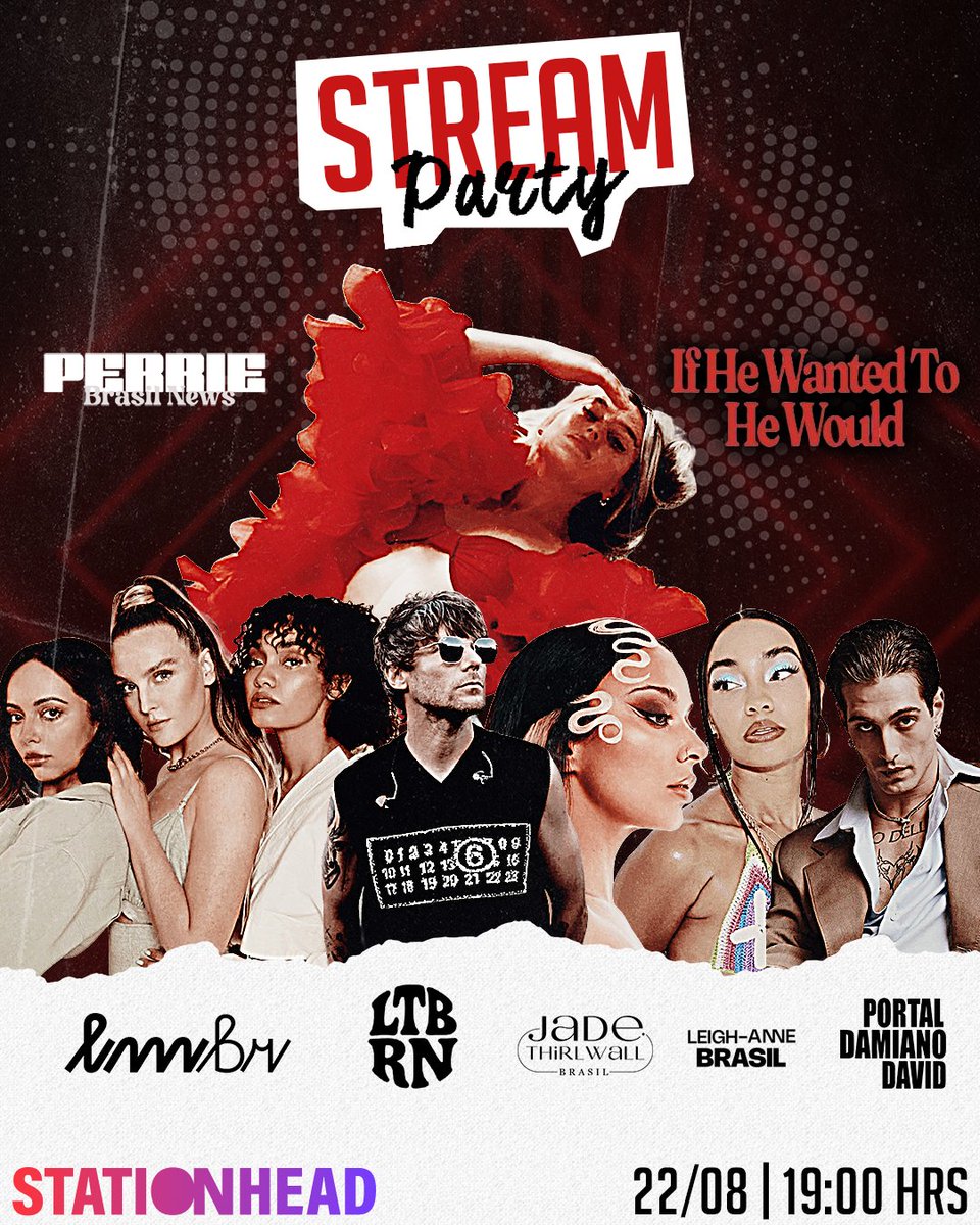 CONVITE ESPECIAL!

Perrie, Louis Tomlinson, JADE, Leigh-Anne, Little Mix e Damiano David em um lugar só! Não vão ficar de fora dessa né?

STREAM PARTY MULTIFANDOM!!

Stationhead
Amanhã (22/08)
19h