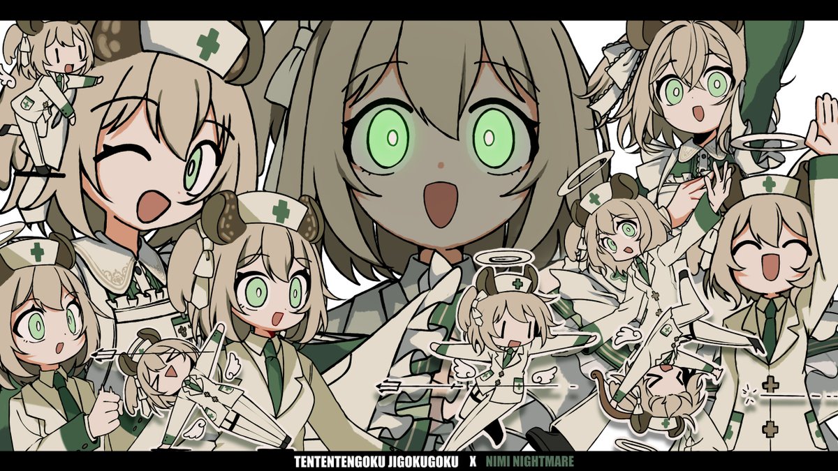 I had a great opportunity on working with <a href="/MintFantome/">Mint Fantôme👻✨ミント・ファントーム</a> &amp; <a href="/niminightmare/">Nimi Nightmare 💭</a> 's new cover 天天天国地獄国 as an illustrator! 💚✨

It was pleasure working with everyone😳✨