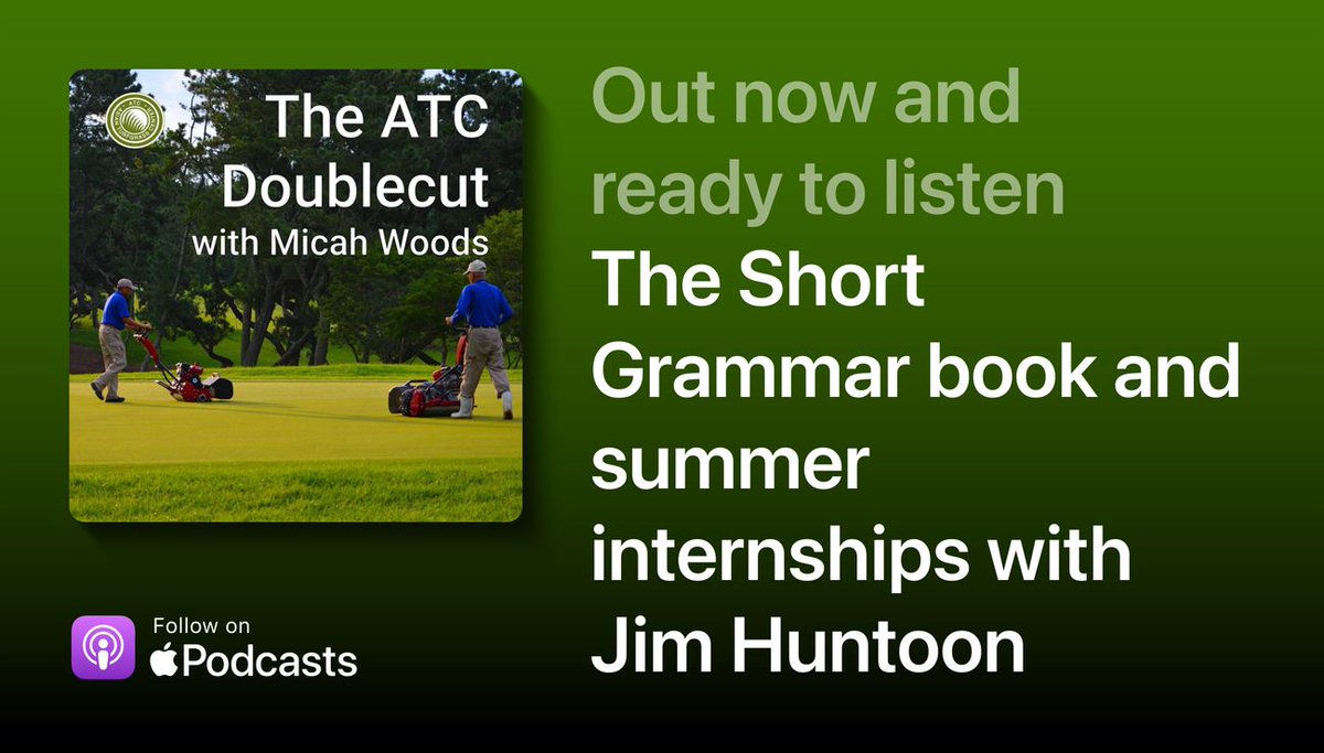 asianturfgrass's tweet image. New #ATC2x episode

apple.co/3UEPX5q 

@huntoonjmsc joined me to discuss the Short Grammar, internships, and pump stations.