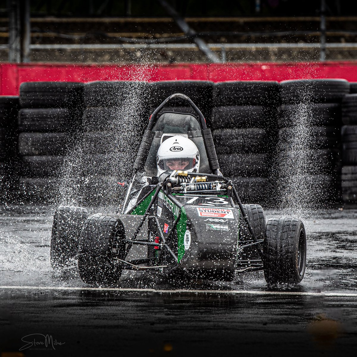 FormulaStudent's tweet photo. Making a splash around Copse! #formulastudent #FS2025 #throwbackthursday https://t.co/0qioO31nB3