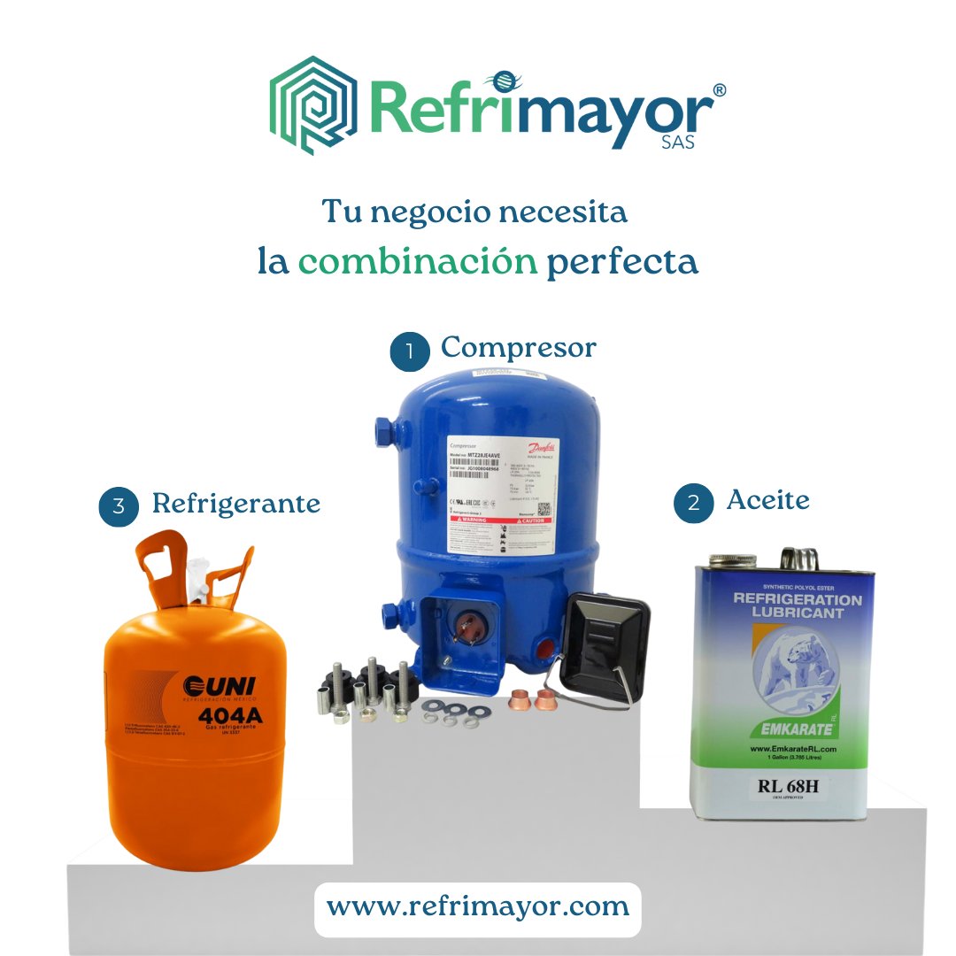 Refrimayor's tweet photo. #RefrigeraciónIndustrial #SolucionesRefrigeración #Compresores #Refrigerante404A #AceiteRefrigeración #HVACLife #FríoQueRinde #RefrigeraciónComercial #TécnicosHVAC #RefrigeraciónEficiente #RefrigeraciónColombia #RefrigeraciónProfesional #RefrigeraciónSostenible #RefrimayorSAS https://t.co/g3u8xwGLpv
