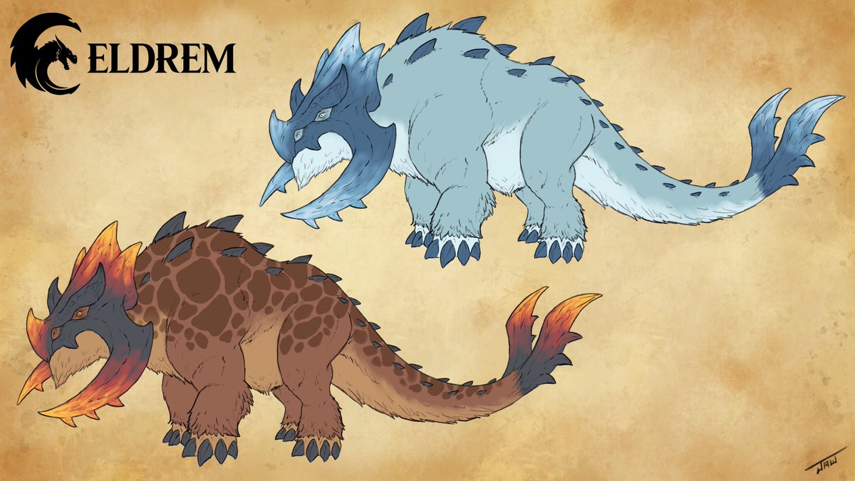 🌾🐗 Meet the Plowhorn Terrax: the workhorse of Eldrem!

By day, he plows fields across the Sky Islands, powering farming and growth 🌱

But when war drums echo, Terrax transforms into a living battering ram, smashing gates and tearing through enemy lines 💥

🔥❄️ And now, meet