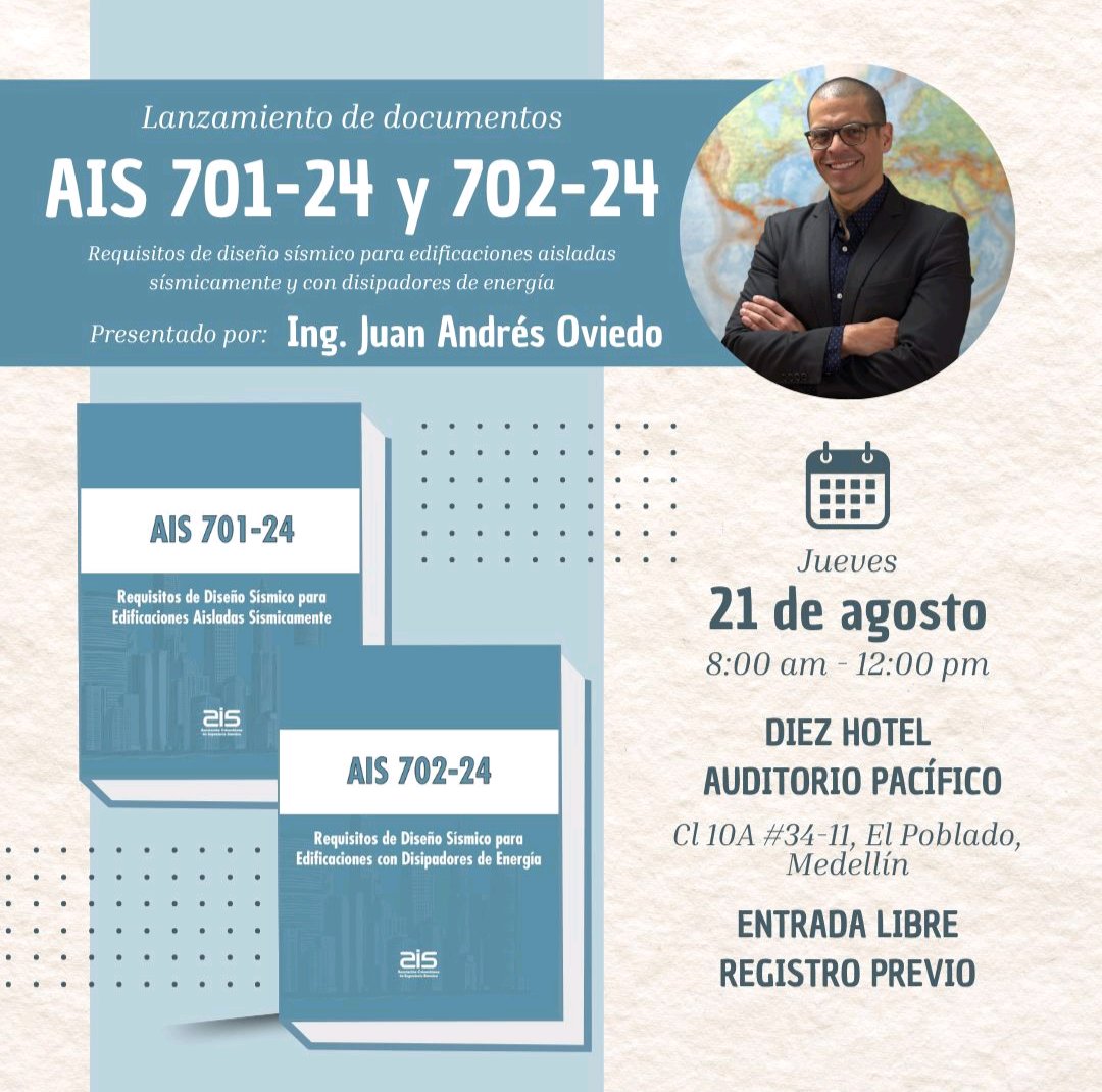 sealvarezcar's tweet photo. Participando con @cienzia_ing en el lanzamiento de los documentos técnicos AIS 701-24 y 702-24 de la Asociación Colombiana de Ingeniería Sísmica 🏢🏥 https://t.co/B2GYLhayy1