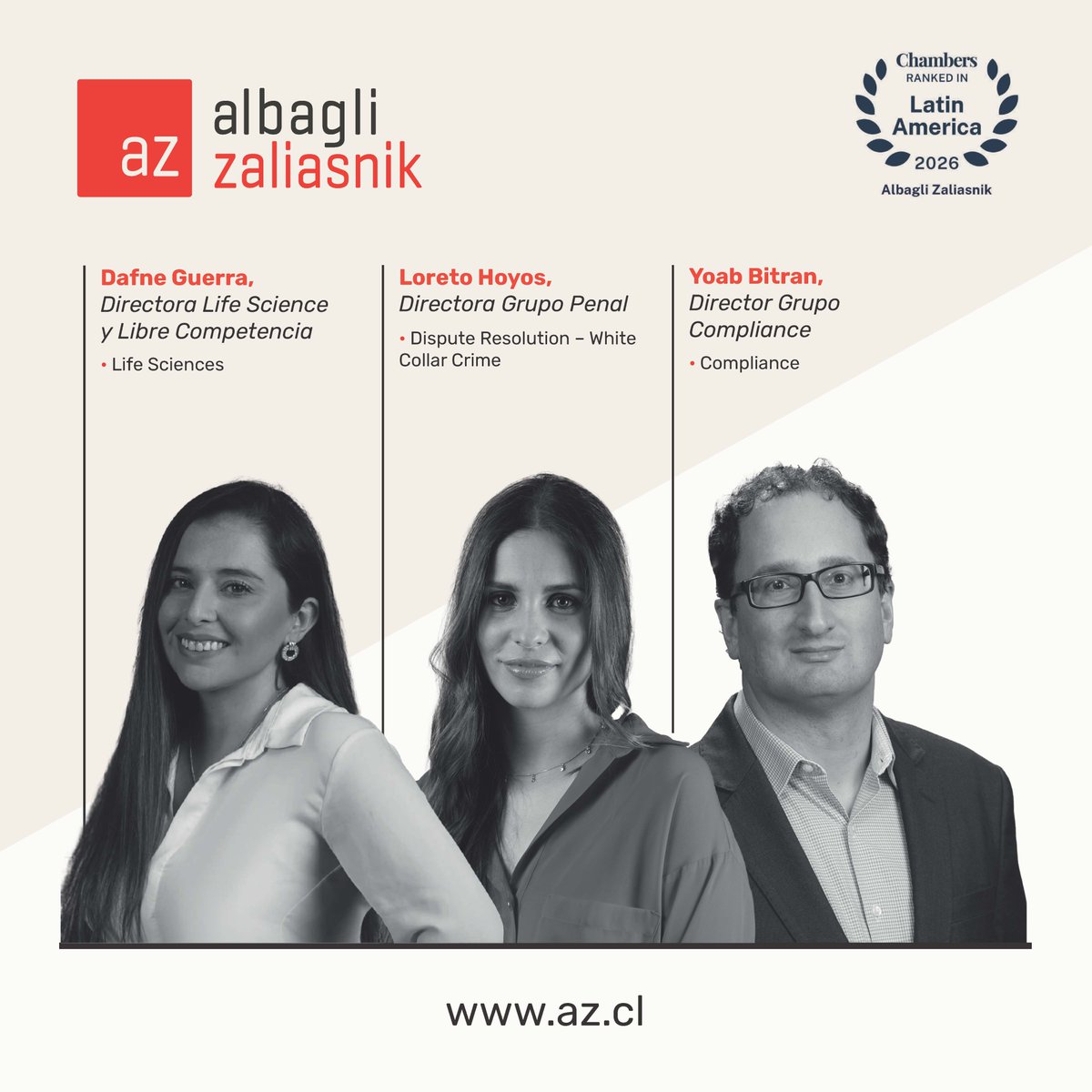 azabogados's tweet image. ¡Socios y directores de #az son reconocidos como líderes en sus áreas por la prestigiosa publicación Chambers and Partners #LatinAmerica2026!

Pueden revisar los resultados de az aquí lnkd.in/eqCwny5z.

#Chambers #ResultadosRanking