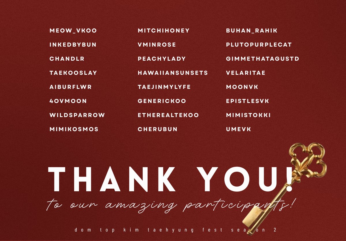 domtopkthfest's tweet photo. 🗝️ A big thank you to all our wonderful writers from round 1 &amp; 2 who worked hard to deliver such amazing works for our season 2 ! https://t.co/cfeT96mhqz